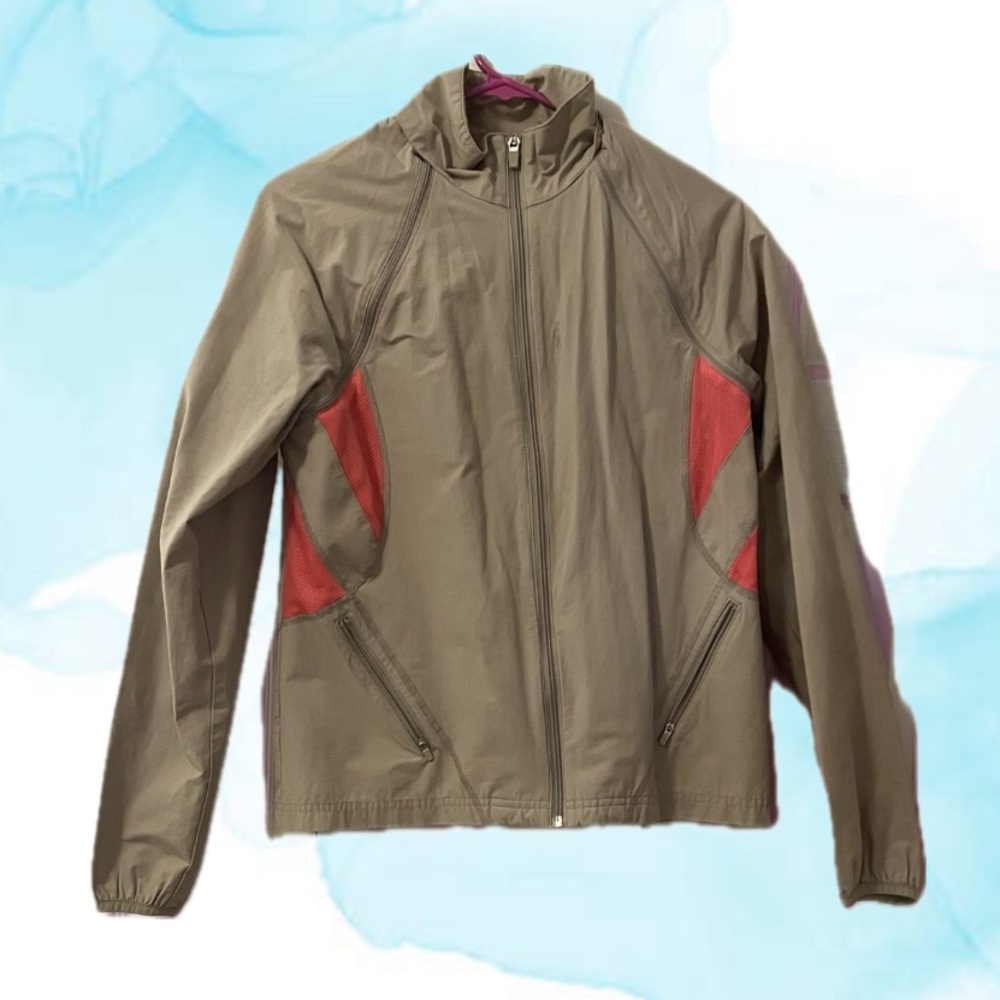 Danskin Now Beige/Tan & Pink Jacket/Vest Windbreaker